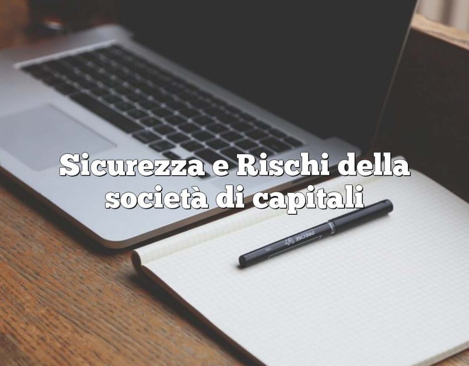 Sicurezza e Rischi della società di capitali