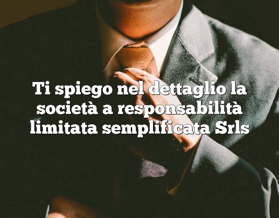 Ti spiego nel dettaglio la società a responsabilità limitata semplificata Srls