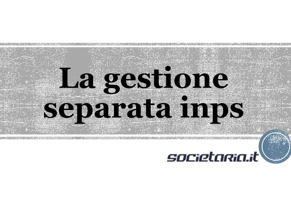 gestione separata inps