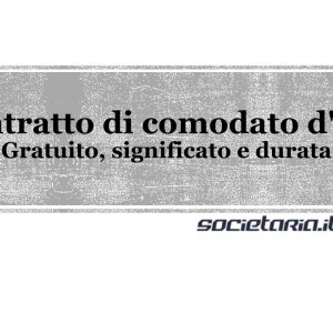 Contratto di comodato d'uso