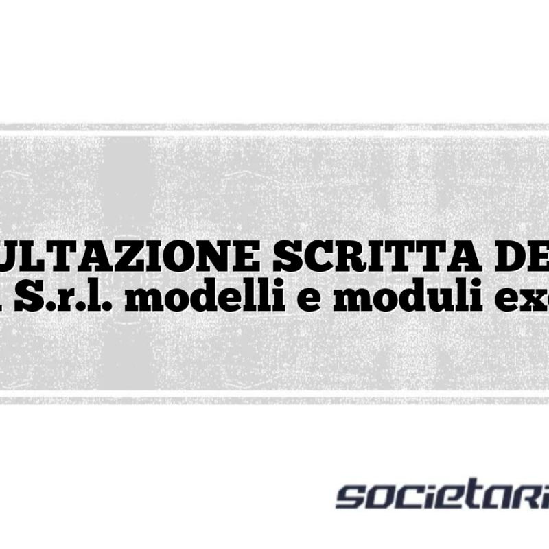 CONSULTAZIONE SCRITTA DEI SOCI DELLA S.r.l. modelli e moduli excel doc