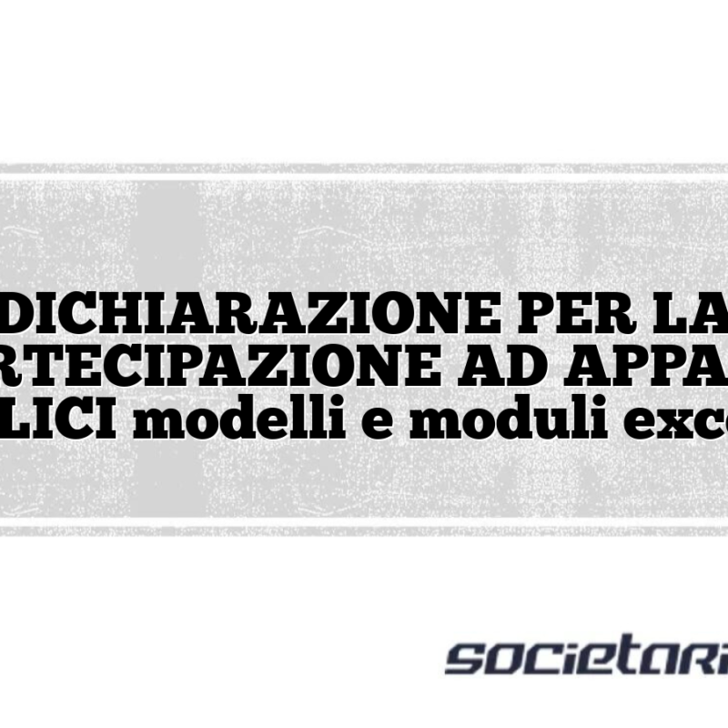 DICHIARAZIONE PER LA PARTECIPAZIONE AD APPALTI PUBBLICI modelli e moduli excel doc