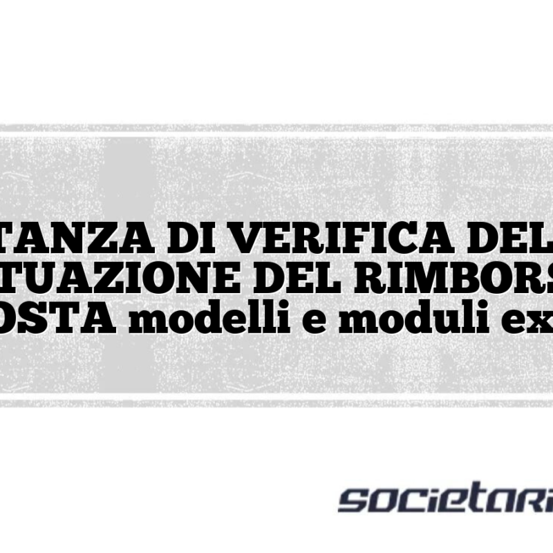 ISTANZA DI VERIFICA DELLA SITUAZIONE DEL RIMBORSO D’IMPOSTA modelli e moduli excel doc