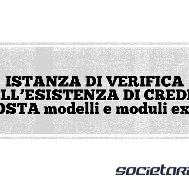 ISTANZA DI VERIFICA DELL’ESISTENZA DI CREDITI D’IMPOSTA modelli e moduli excel doc