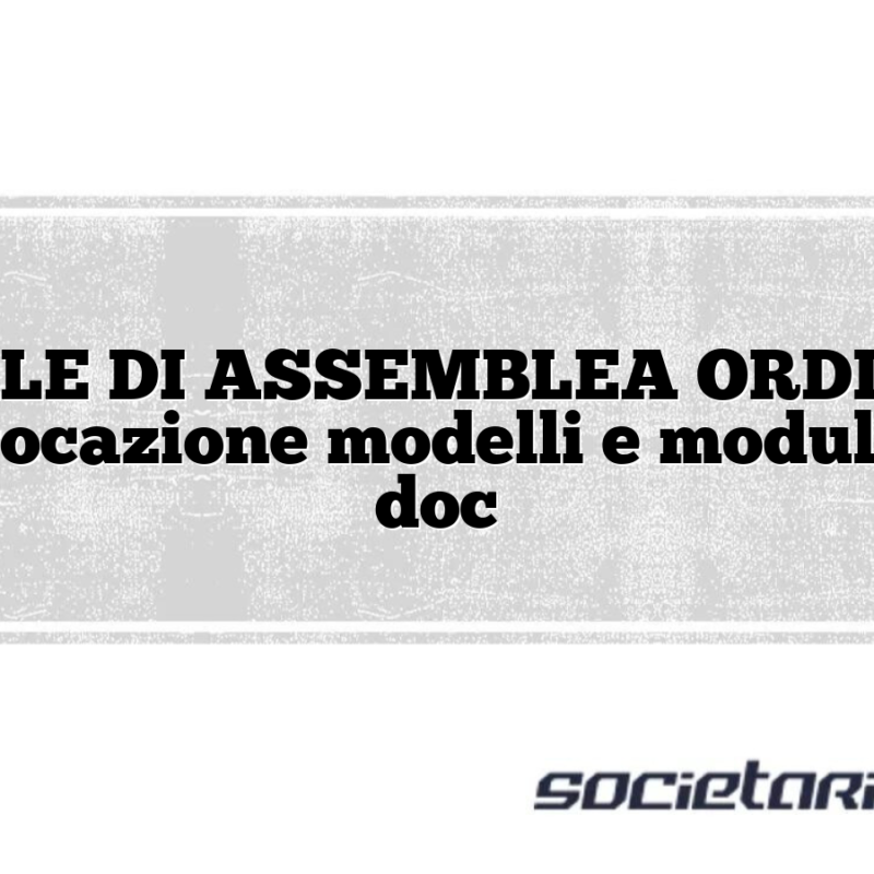 VERBALE DI ASSEMBLEA ORDINARIA 2 convocazione modelli e moduli excel doc
