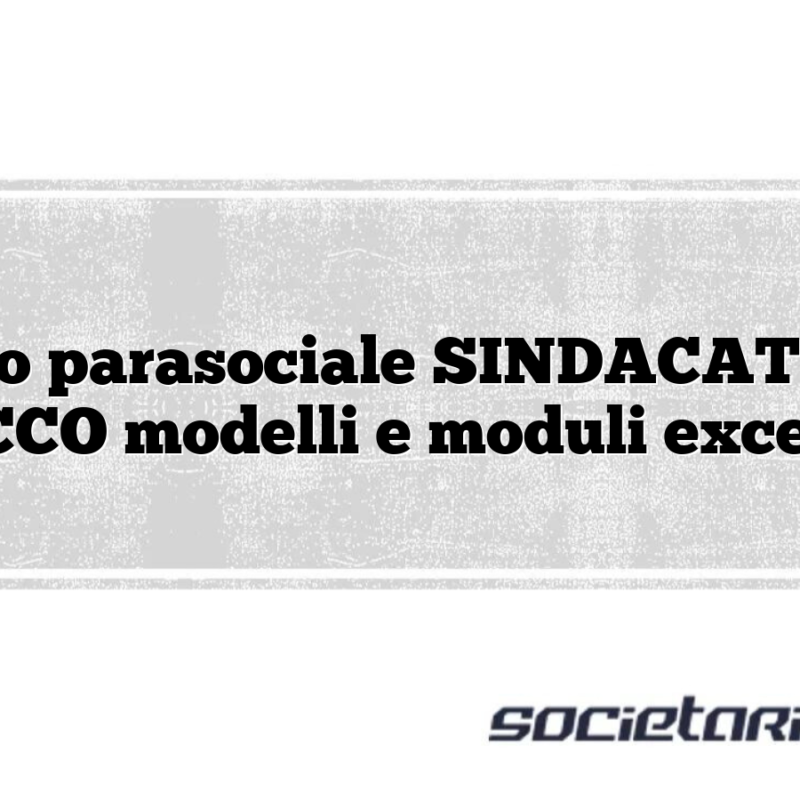 patto parasociale SINDACATO DI BLOCCO modelli e moduli excel doc